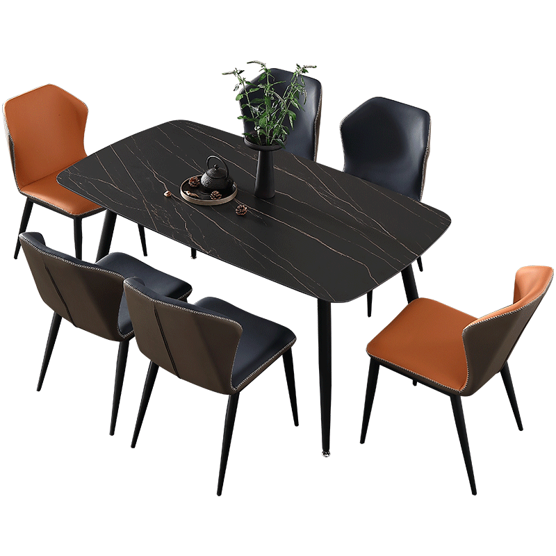 DC意式轻奢岩板餐桌现代简约家用长方形饭桌小户型防刮餐桌椅组合经济型实惠1.2米1.3m1.5吃饭桌 1.2*0.6单桌