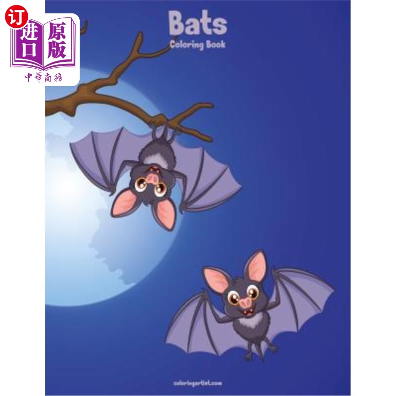 海外直订bats coloring book 1 蝙蝠着色书1