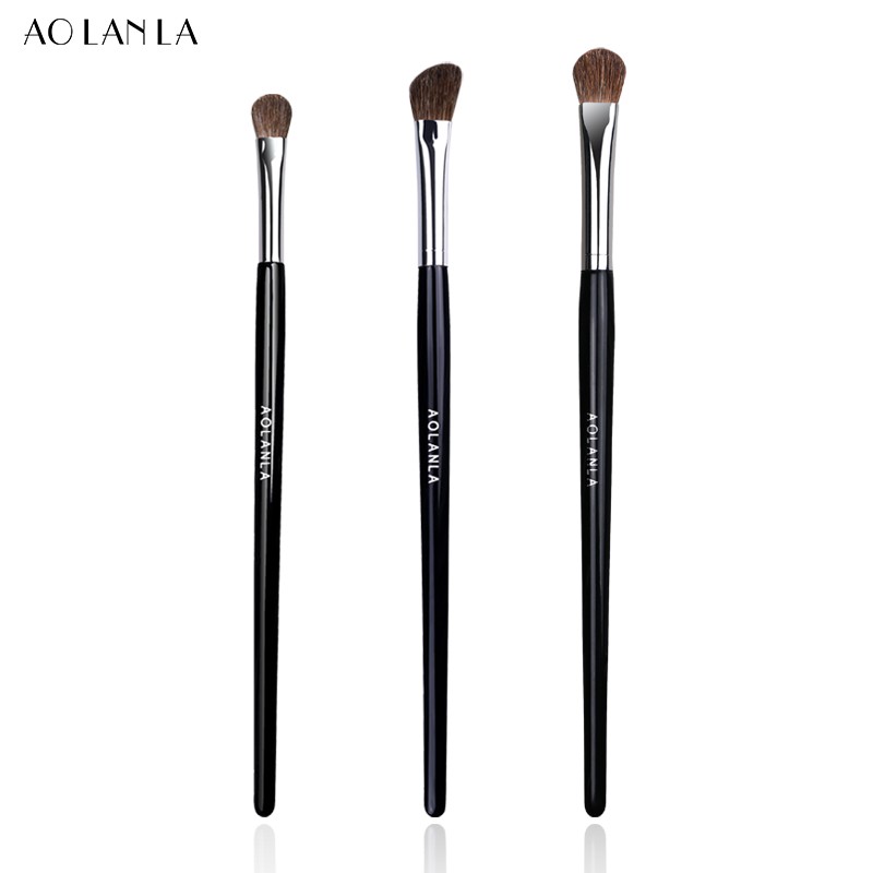 AOLANLA 美国专业大师级眼影刷套装晕染刷进口小马毛动物毛3支全套眼部化妆刷 3只眼影刷套装