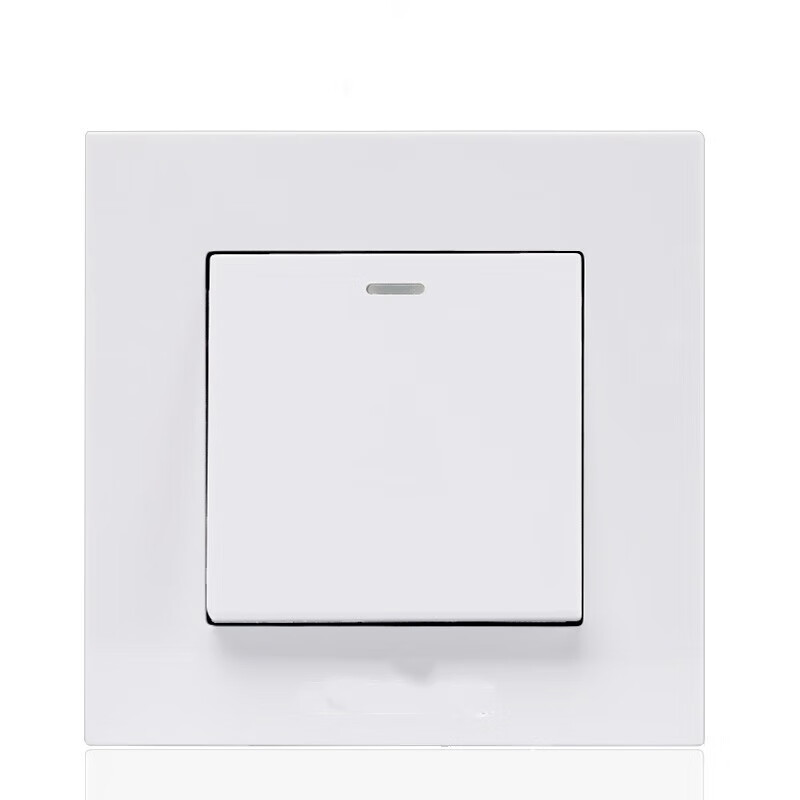 梦茜儿一开单控开关面板白色单开86型暗装家用墙壁一位开关单控开关面