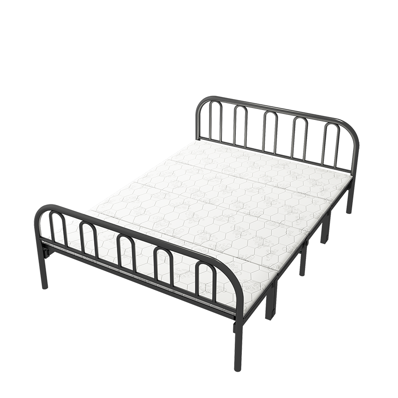 原声原代 铁艺床新中式简约床1.5米双人床1.8m铁床单人床民宿公寓1.2床 科技灰【床架】 框架结构-1200*1900mm