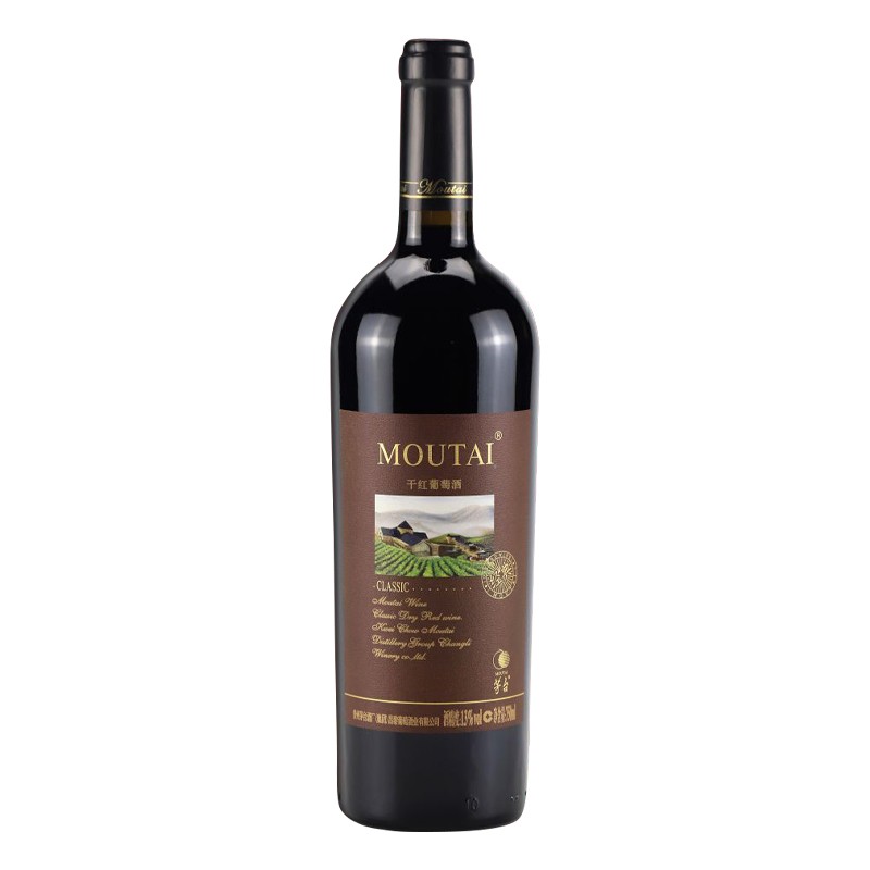 茅台（MOUTAI）红酒 干红葡萄酒 13度经典棕标 750ml 单瓶装