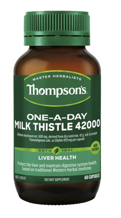 新西兰thompsons 汤普森奶蓟草精华疏肝养保肝胶囊60粒