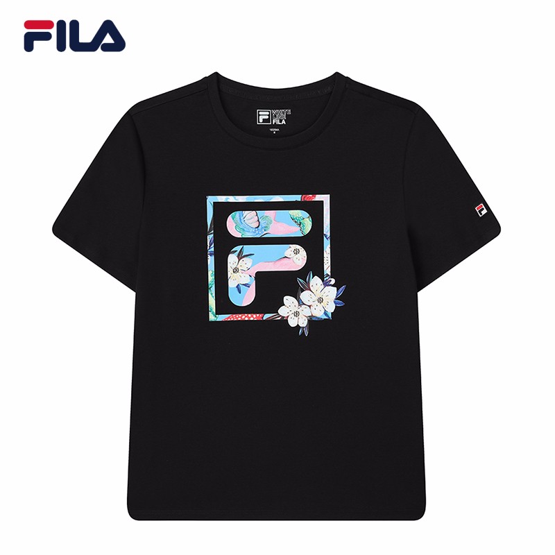 fila 斐乐女装系列官方女士短袖t恤2021年夏季新款纯棉圆领运动上衣