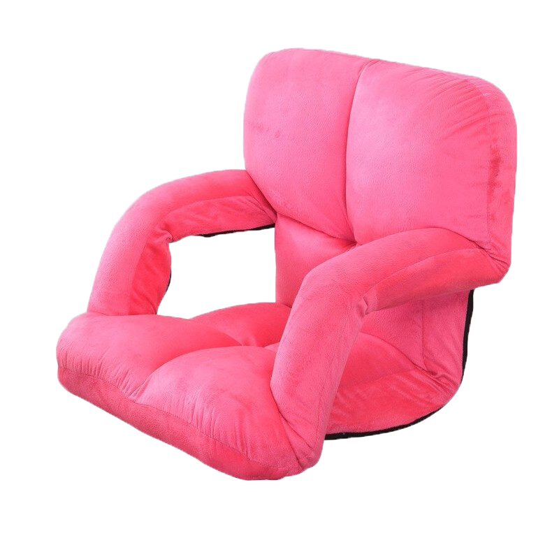 懒人沙发床上沙发单人沙发椅休闲小沙发带扶手地板床上靠背椅宿舍椅飘窗椅可折叠三挡调节可拆洗 灰色扶手款92*58*12