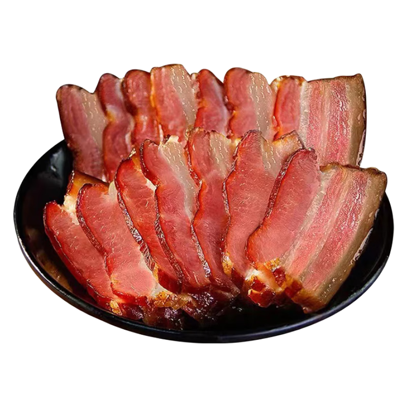 拍5件 桃西村柴火烟熏五花肉湘西风味偏肥腊肉 精品腊肉 1斤