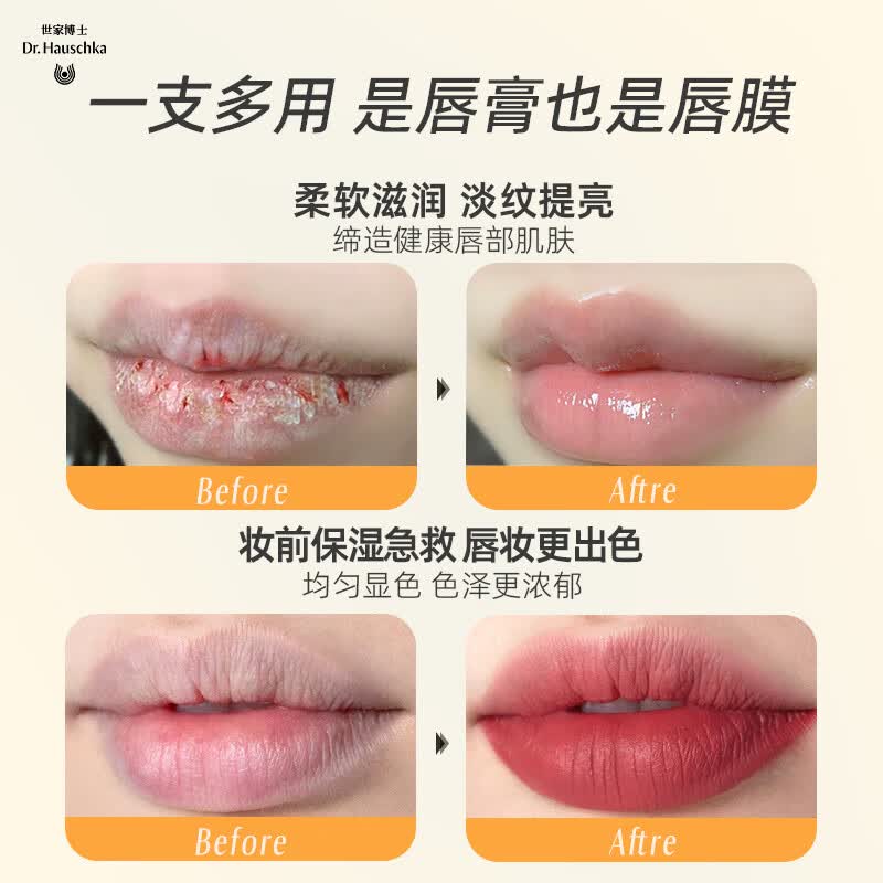 Dr.Hauschka德国世家黄油修护润唇膏4.5ml淡化唇纹唇油唇膜防干裂补水锁水