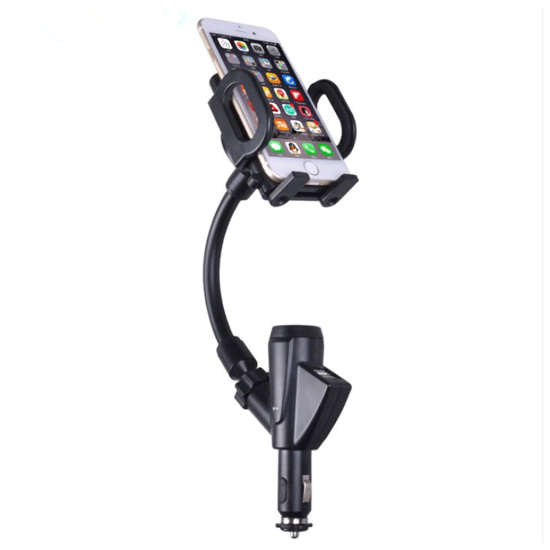 汽车手机充电支架 车载点烟器双USB适用于苹果三星小米导航创意通用
