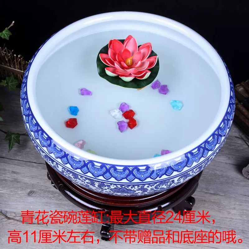 欧品缘景德镇陶瓷釉上彩鱼缸大号养鱼缸乌龟缸风水鱼缸摆设观赏缸