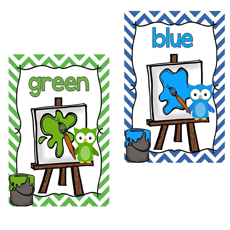 colour英语颜色色彩闪卡教学卡片认识早教启蒙双语幼儿园教师教具 11