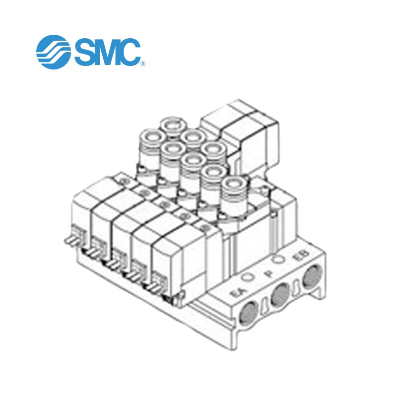 SMC SY500 系列 3通阀可与5通阀混合集装的形式 直接配管型 阀型号 SY513-5LZD-C8