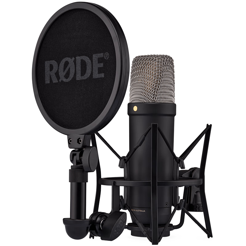 RODE羅德 NT1 5th大震膜錄音室電容麥克風(fēng)USB直連話筒黑色（官方標(biāo)配）