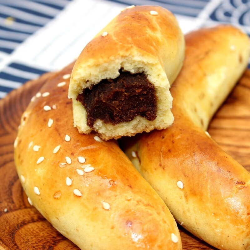 欧贤禾豆沙馅饼干点心纯手工枣泥面包零食东北特产老式糕点400gx2袋