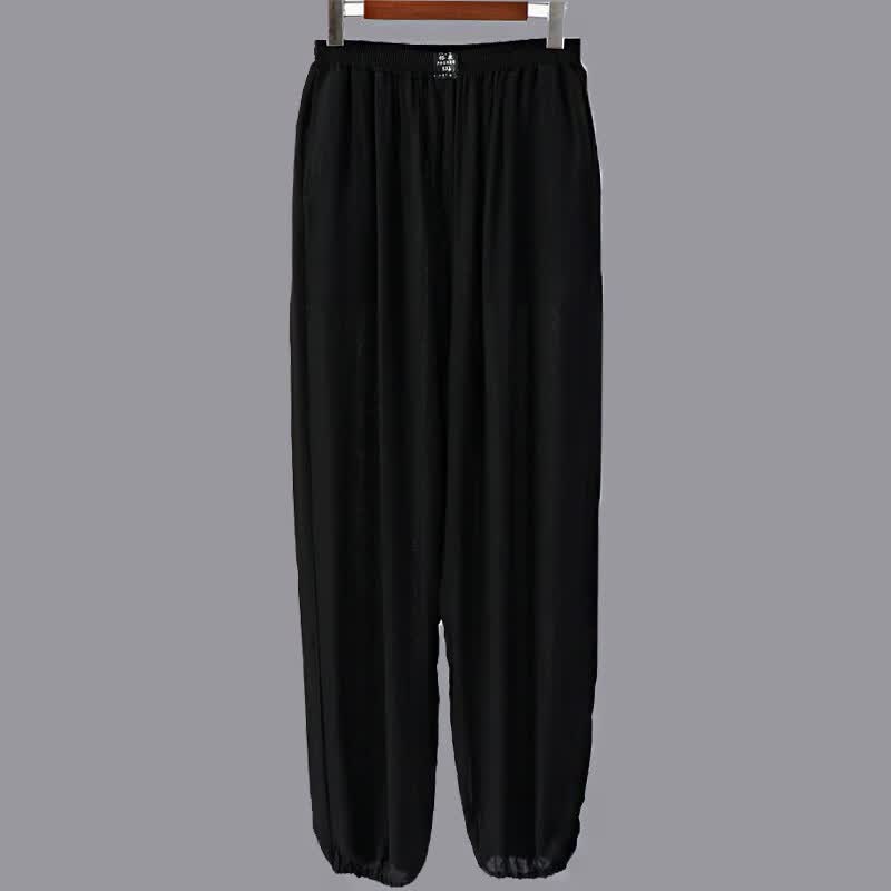 珂纷(kefen)中老年防蚊裤宽松男人造棉大码长裤练功夫裤灯笼爸爸加肥