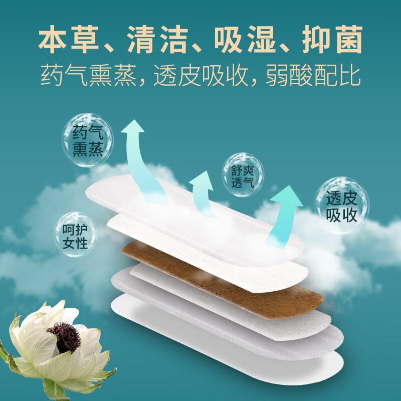 棉享雪莲贴雪莲护垫纯棉医护级认证草本中草药益母草养护私处清爽护理 【礼盒装】雪莲护垫2盒 160mm 24片