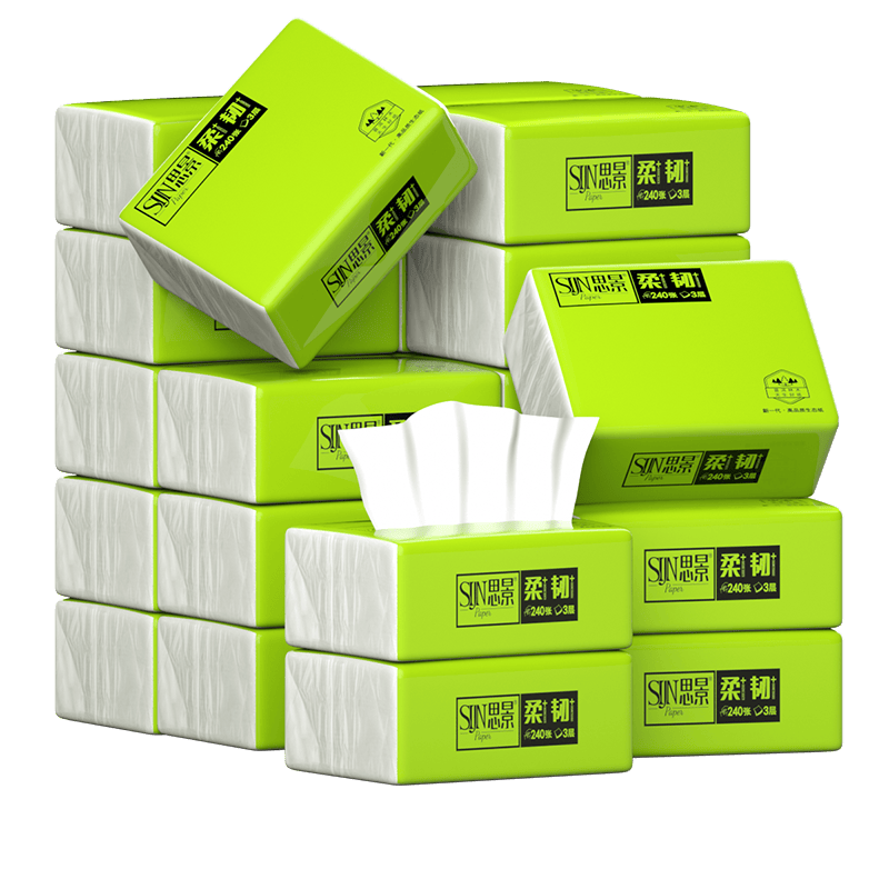思景抽纸60包40包30包整箱3层80抽原生木浆抽纸面巾纸量贩装便携抽纸 抽纸 3层 80抽*24包 整箱装