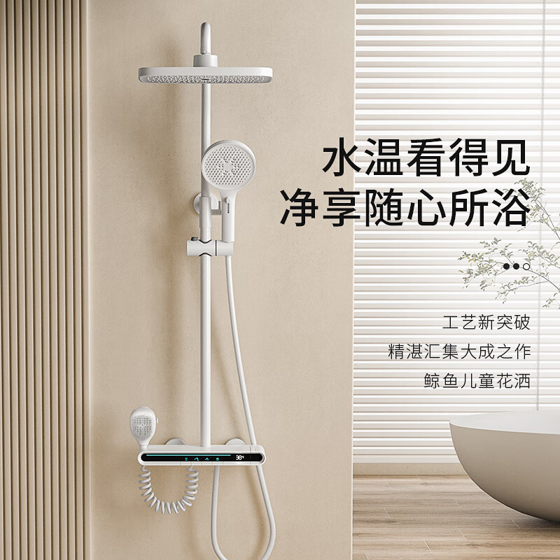 雅高达（Agodm）智能淋浴花洒套装恒温增压全铜多功能淋雨器 花洒枪灰色 下单备注坑距250/300/350/400mm属于什么档次？