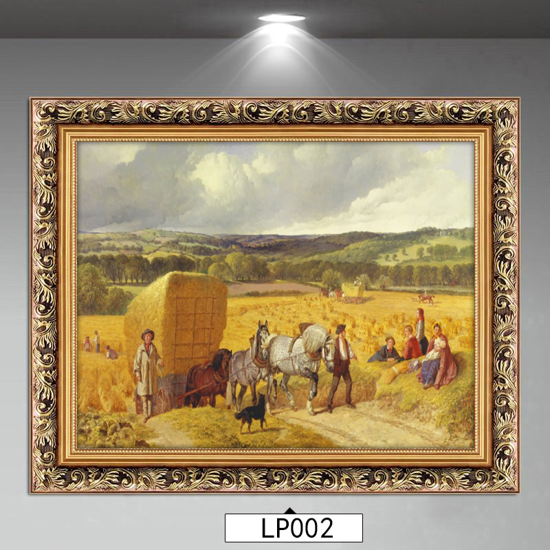林格印象美式麦子稻谷丰收客厅风景油画壁画马欧式沙发装饰画玄关黄金