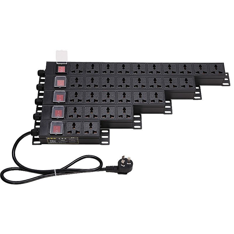 隐阳工匠pdu机柜电源竖装24568位万用孔开关10a16a弱电箱工业排插 2位