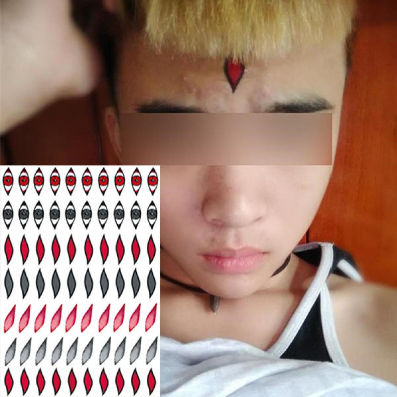 千色集天眼纹身贴眼睛防水刺青仿真纹身脸部纹身男女眉心贴手指贴精神