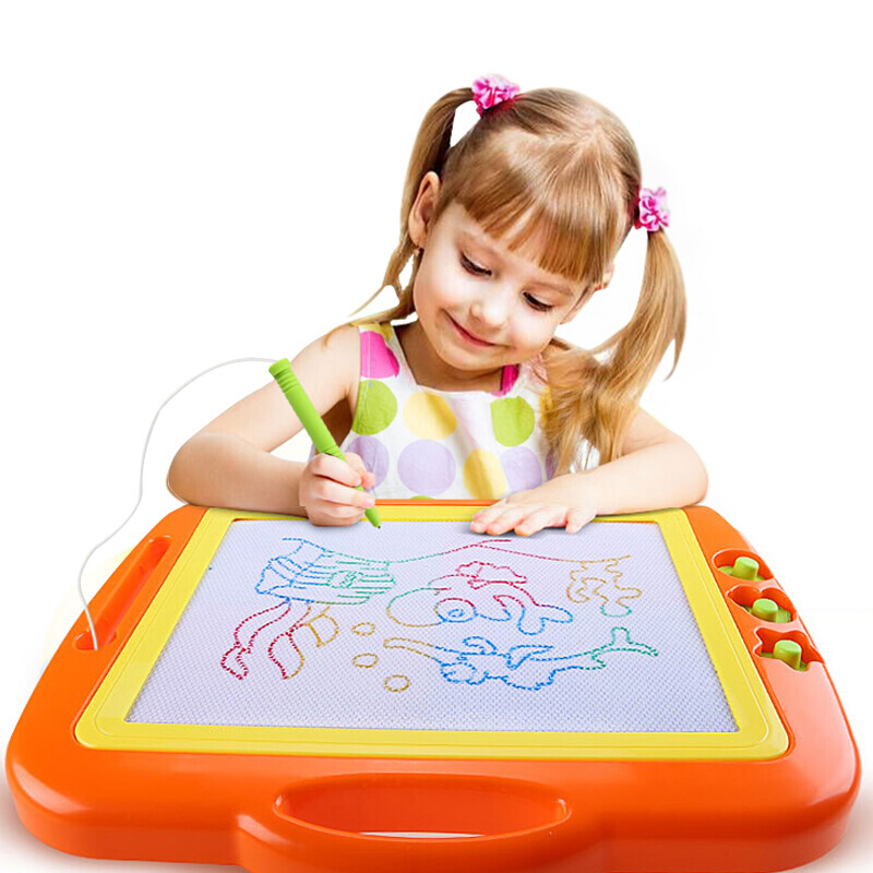Galaxy park丨琪趣儿童超大号磁性画板8888A橙色 宝宝写字板小孩子涂鸦板婴幼儿男女孩绘画工具套装