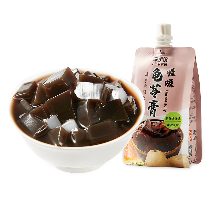 来伊份吸吸龟苓膏5包/10包冰糖菊花味秋梨蜂蜜味冰凉清甜椰果果冻糖果
