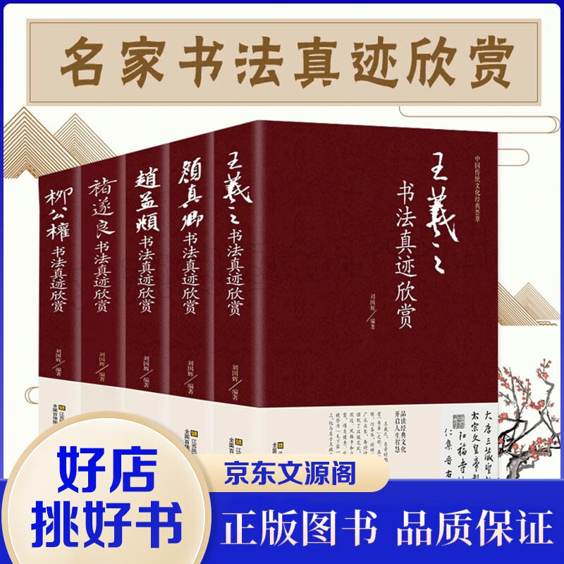 中国书法家真迹欣赏书籍5册 王羲之赵孟烦褚遂良柳公权颜真卿书法真迹欣赏全集书籍