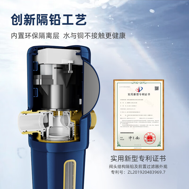 惠尔顿(WHEELTON) 前置过滤器全自动清洗全屋净水器家用反冲洗自来水过滤器P0063 智能自动旋刮清洗 智能自动反冲