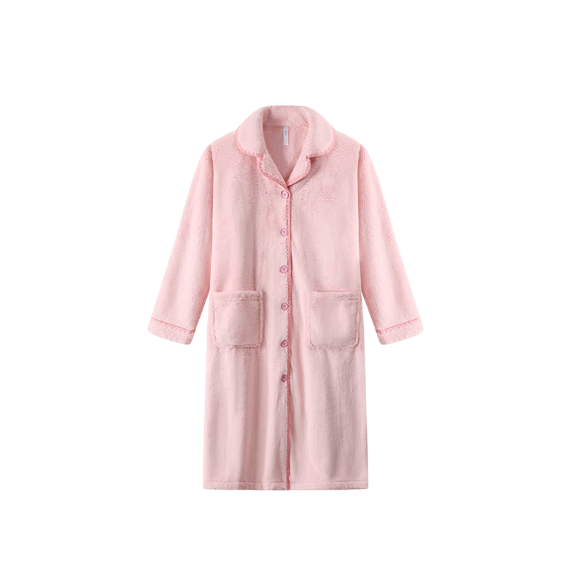 海瀾之家【抱抱絨】睡袍女士24新品翻領(lǐng)珊瑚絨抗靜電恒溫浴袍睡衣家居服
