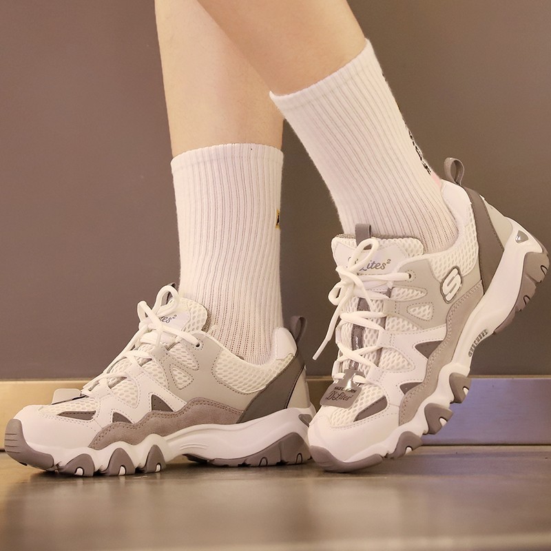 斯凯奇（Skechers）女鞋子2023夏季新流怪兽甜心运动鞋增高熊猫鞋耐磨老 
