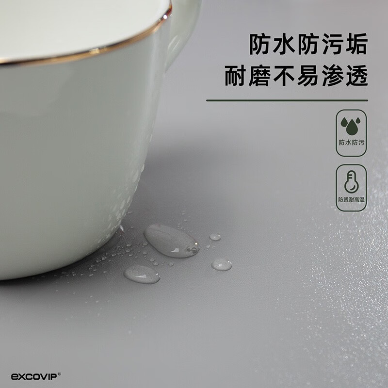 皮质双面鼠标垫小号 办公电竞游戏简约笔记本电脑皮革垫子顺滑防水易清洁隔热 灰色+墨绿 260x210x2mm