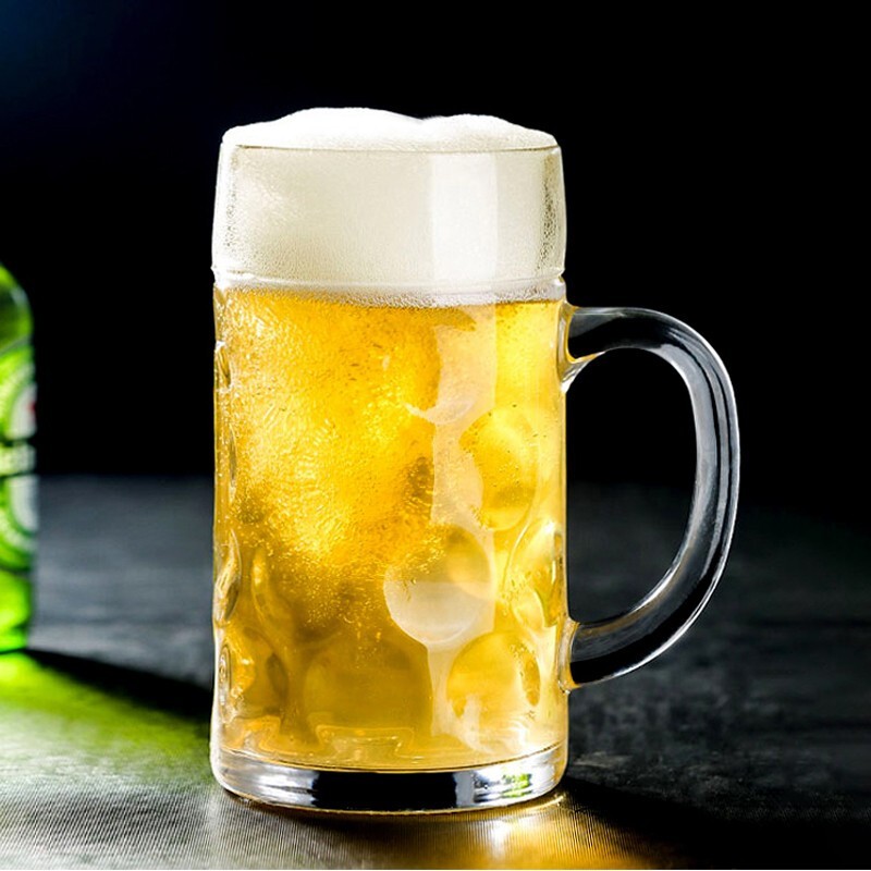 毫升扎啤杯玻璃水杯家用果汁杯扎啤杯子 1000毫升大啤酒杯【单个装】