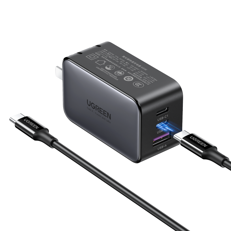 ������UGREEN��65W�����س������װ ˫Type-C��ڿ��ͷ��100W�� ����PD45Wƻ��16��Ϊ�ֻ�macbookPro�ʼǱ����� PD65W��������װح��Э����