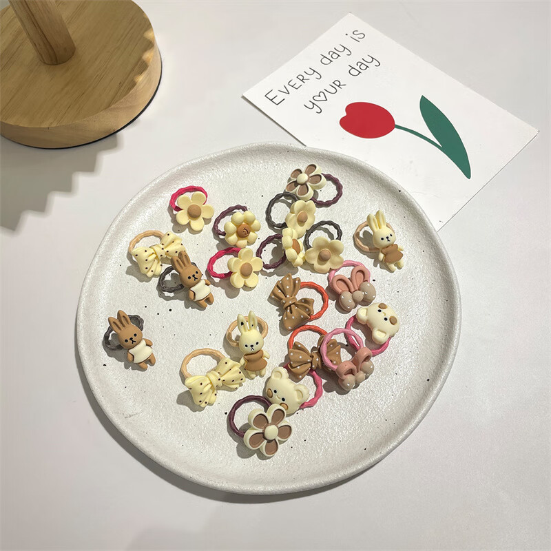 奇美拉(chimera)可爱兔子发圈20件套甜美花朵发圈女童宝宝头绳发饰