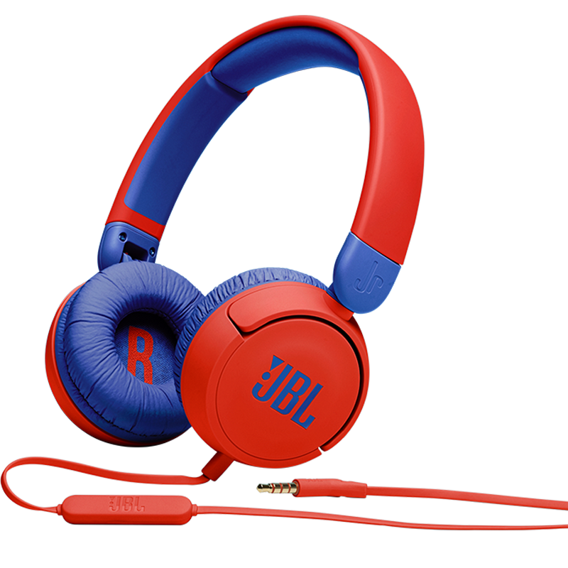 JBL JR310 头戴式儿童益智耳机【双11】低分贝线控带麦克风沉浸式学生学习网课耳机 培养专注力 红色