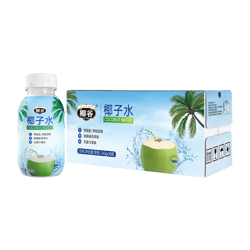 椰谷 YEGU）天然椰子水245g*15瓶整箱 电解质运动椰青水0脂低卡海南风味