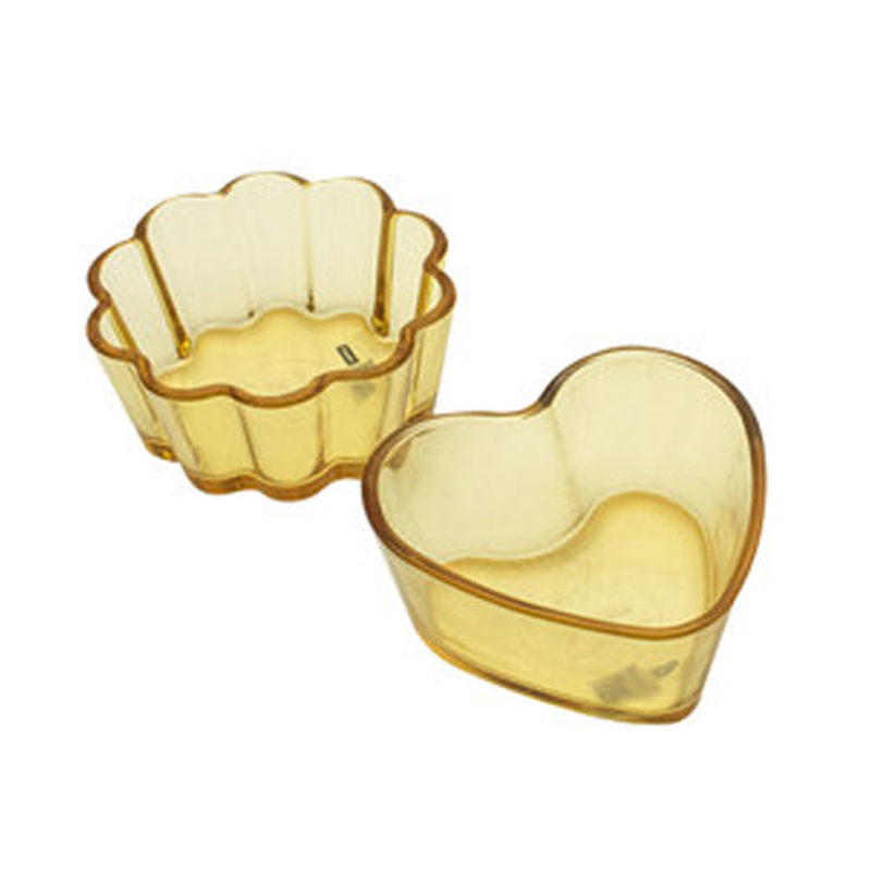 康宁餐具家用心形花形碗玻璃碗果盘沙拉碗甜品碗碟盘子套装 花形碗*1+心形碗*1