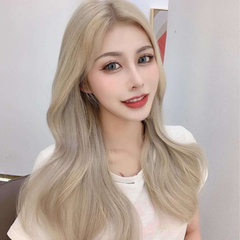 蒙倩(meng qian)浅金黄色染发膏rose潮流发色显白浅亚麻白金天然 浅