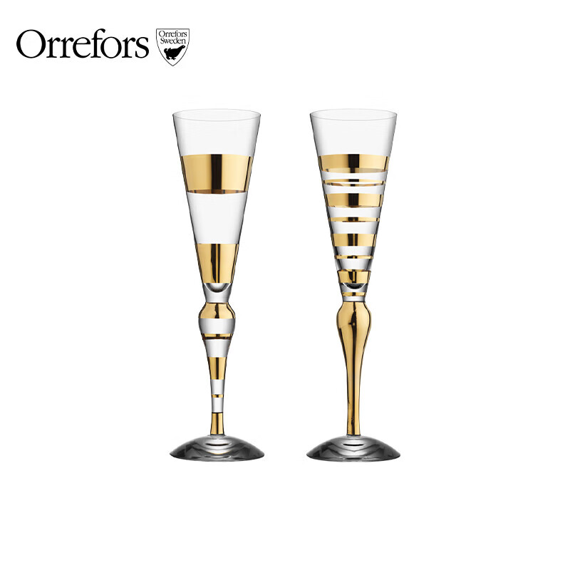 欧瑞诗(Orrefors) 进口手工水晶玻璃酒杯Clown小丑香槟杯创意酒杯礼物套装 2只 香槟杯-21cl-装