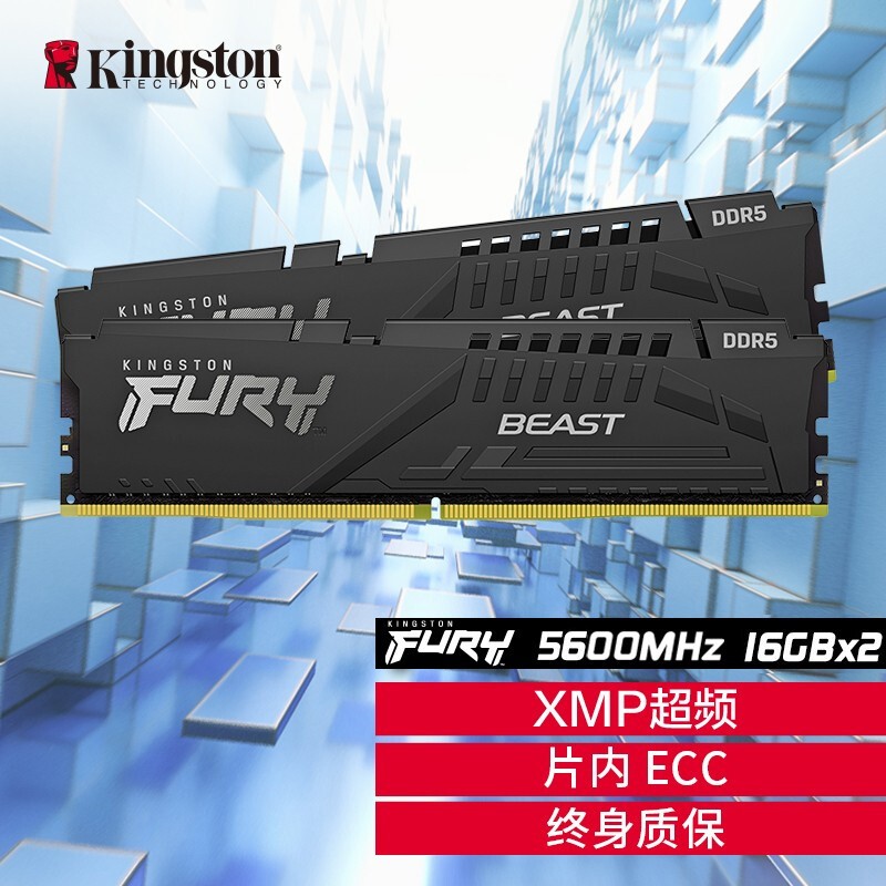 金士顿发布 Fury 野兽 DDR5-6000 内存,16GB 售价 2299 元