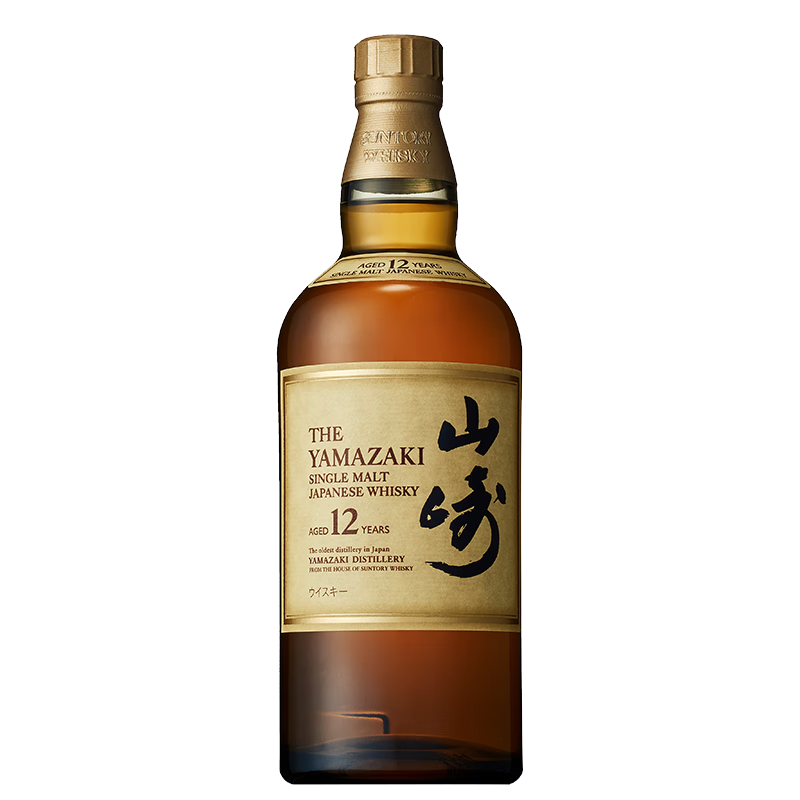 山崎（Yamazaki）12年单一麦芽700ml礼盒日本进口威士忌洋酒