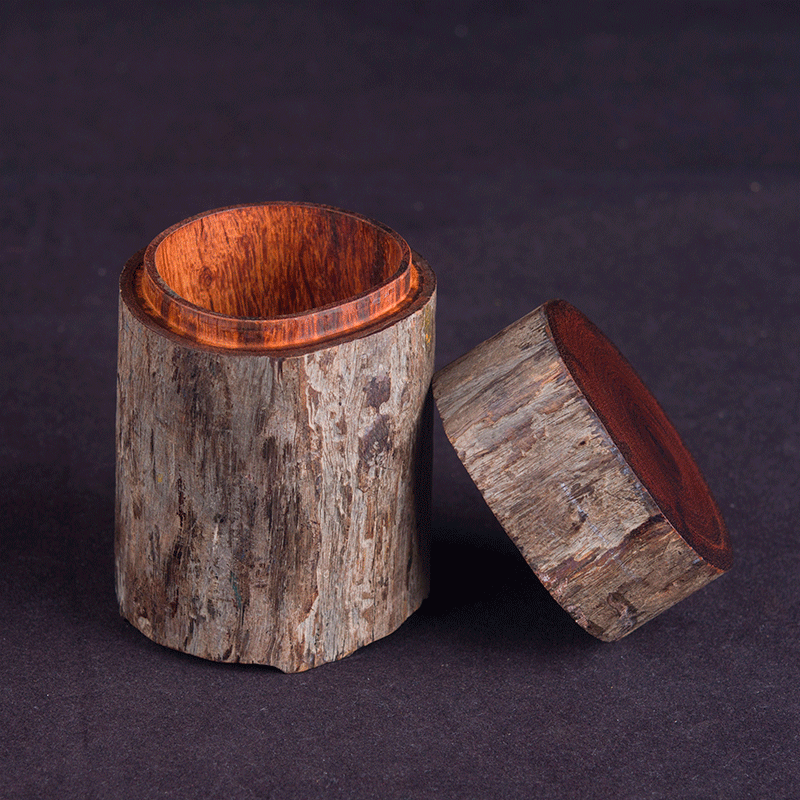 【拆房老料】檀香紫檀印度小叶紫檀紫檀木拆房老料茶叶罐老皮原木一体