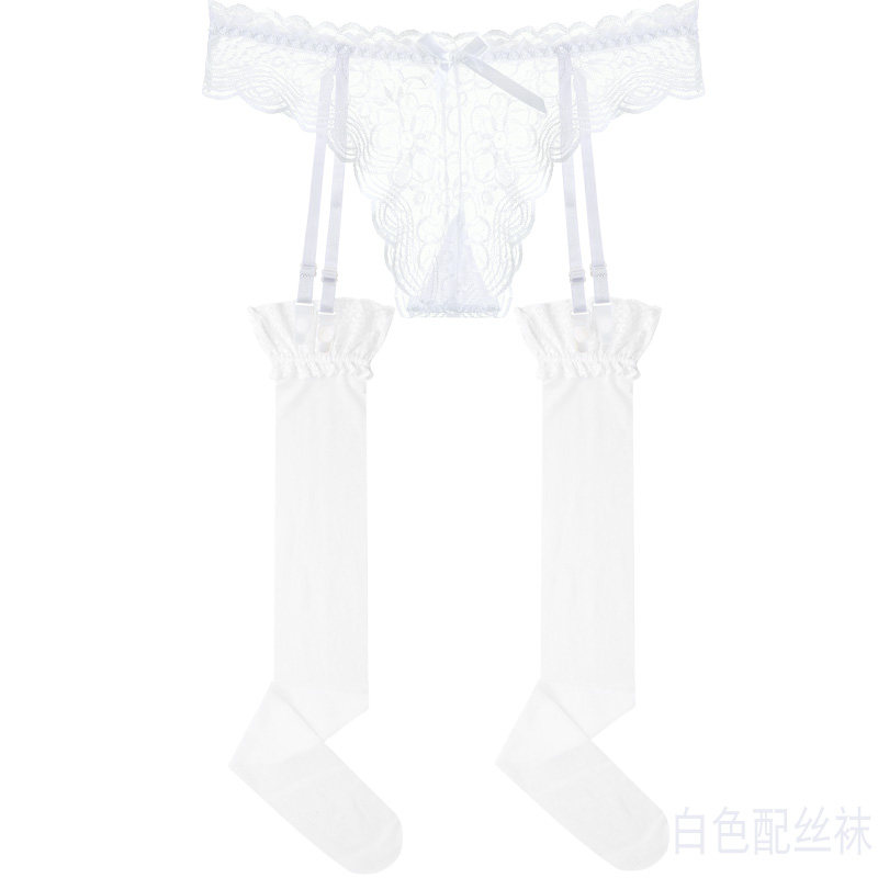 南极人吊袜装蕾丝花边性感丝袜性感吊带扣夹网袜防滑欧美 配丝袜款一