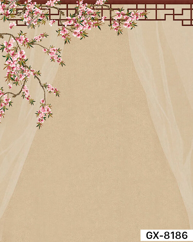 合彩美直播背景布油画布背景布直播间背景墙5d立体古风工笔画立体3d网