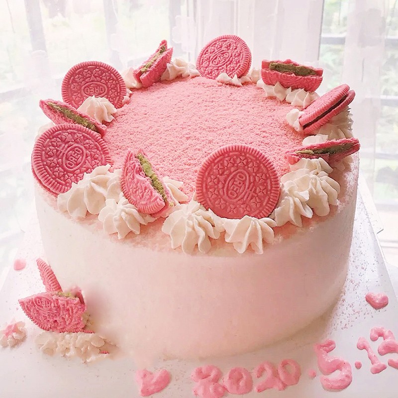 儿童全国同城配送预定手绘网红水果生日蛋糕定制当日送达儿童 粉色