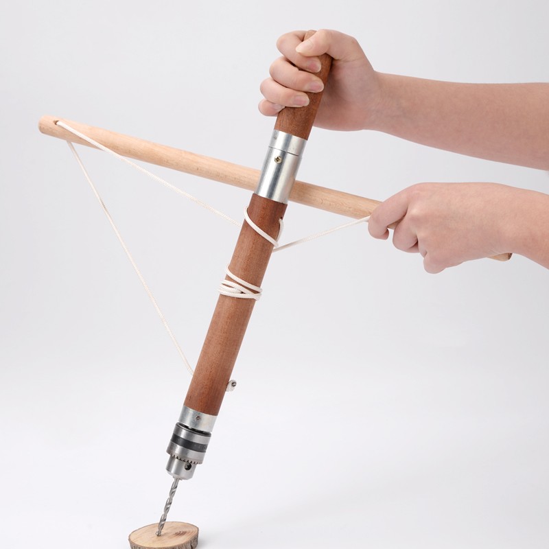 婕茵桐仿古手拉钻老式手摇钻木工传统手钻车钻木匠演示工具大全古代手