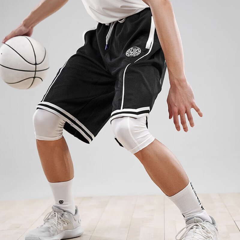 有志者（UZIS）篮球短裤男运动健身跑步美式训练网眼透气宽松五分球裤[线条] 黑色 XL