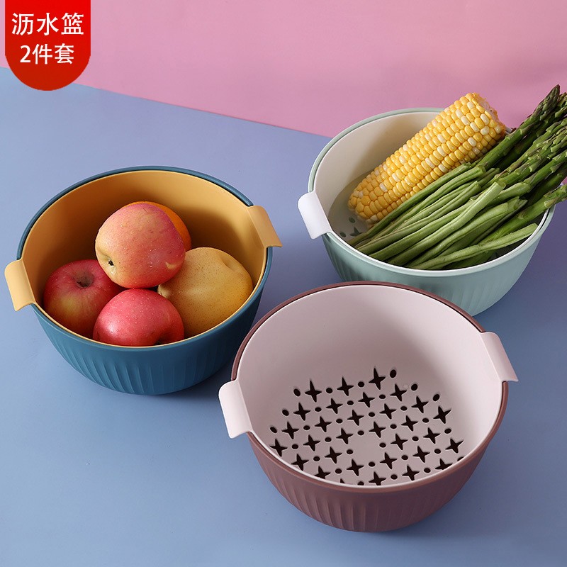 HOUYA 洗菜盆 沥水篮双层 洗菜篮厨房水槽水果篮 大号 简约款2件套使用感如何?