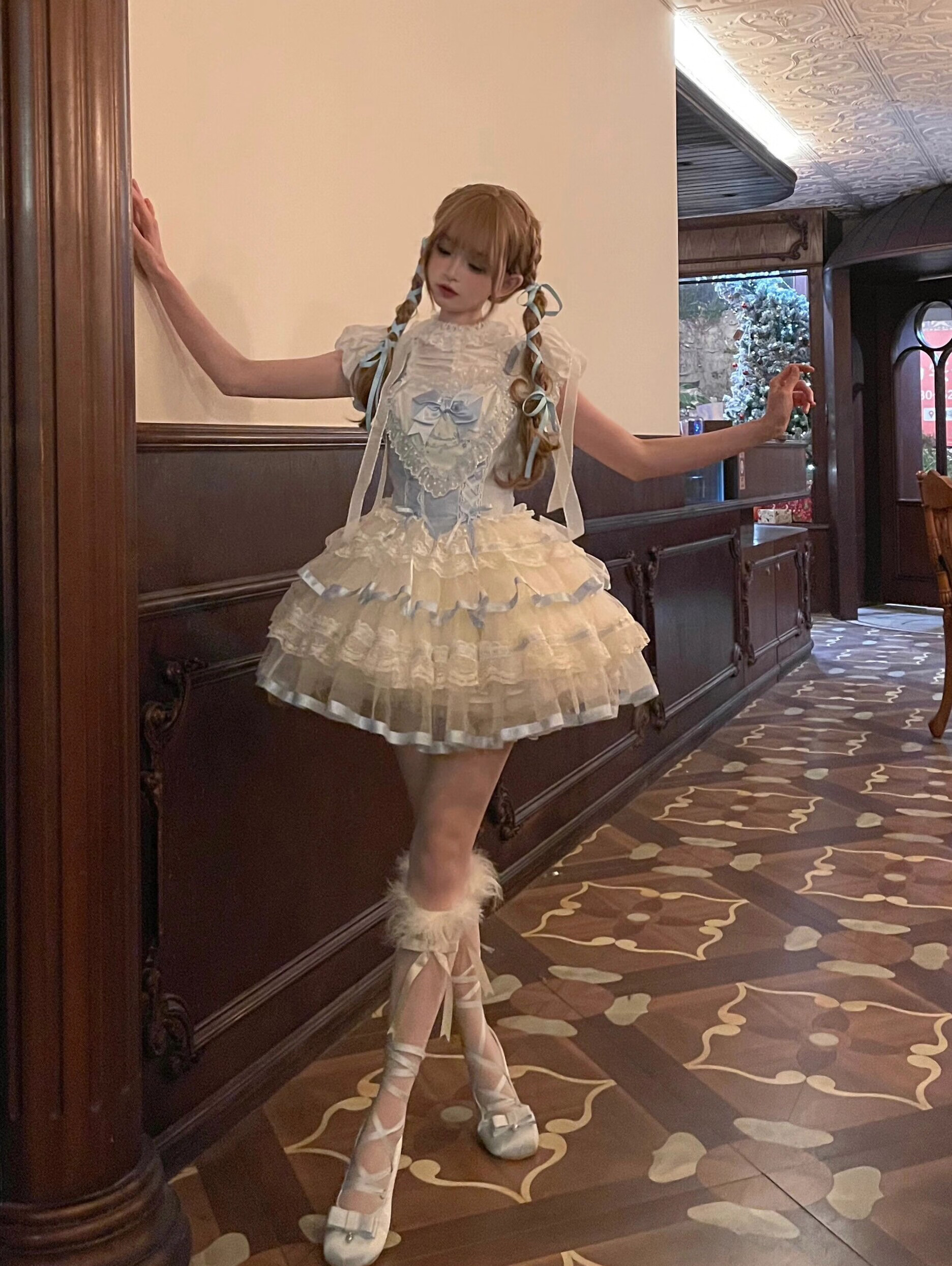 馨兰芙曼洛丽塔公主裙成人胖mm甜美芭蕾风lolita洛丽塔洋装连衣裙女