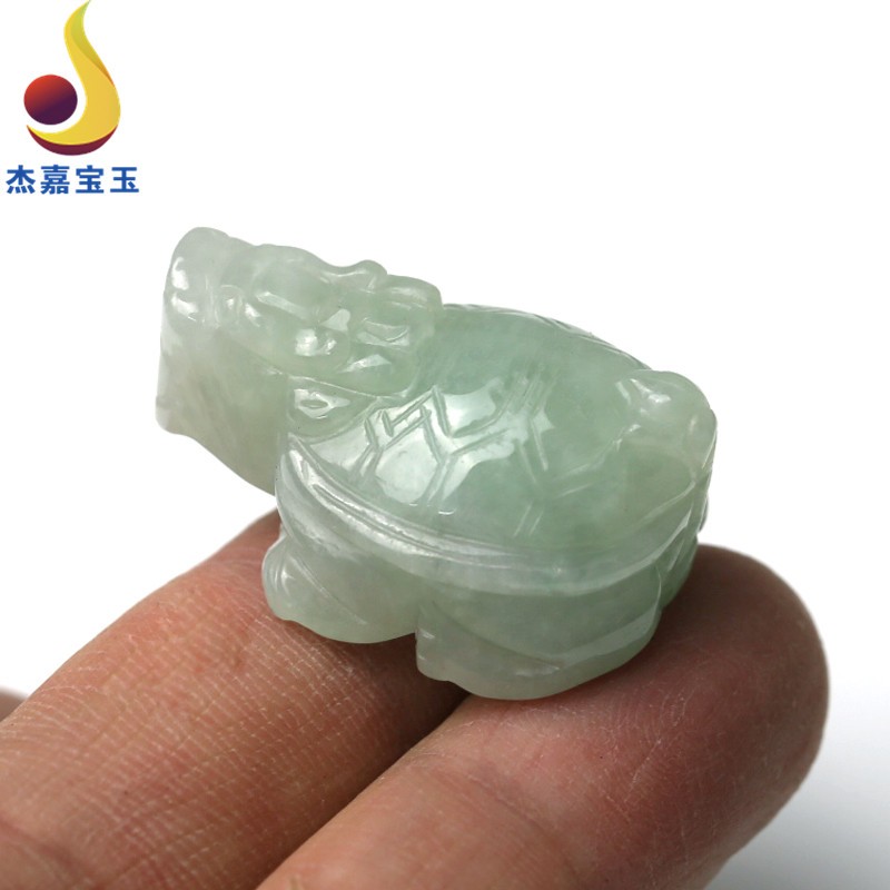 杰嘉宝玉原创翡翠A货龙龟玉吊坠男女款礼物玉龙头龟玉佩项链长寿乌带证书